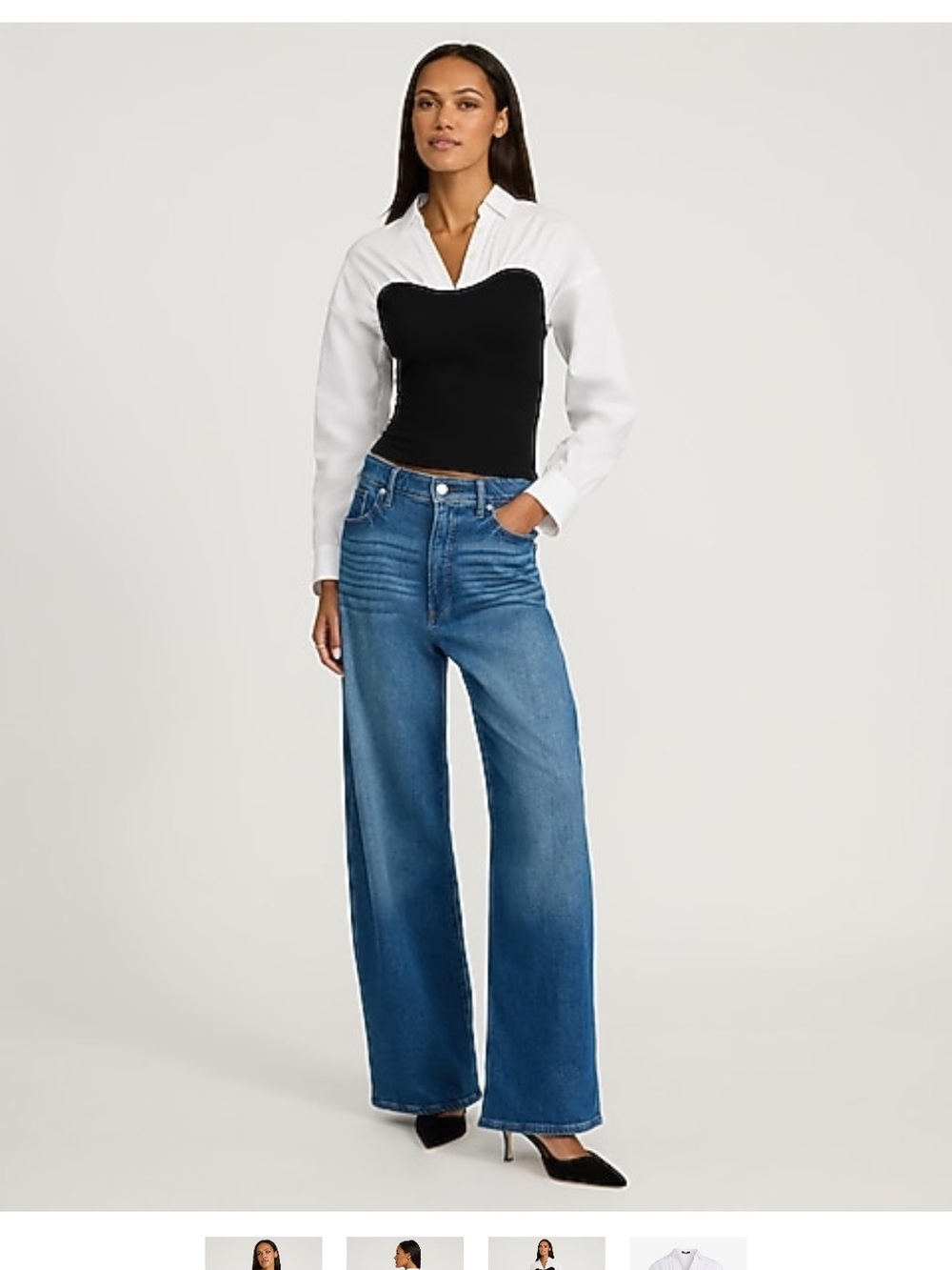Express Layered Tube V-Neck Long Sleeve Top - Picture 3 of 4